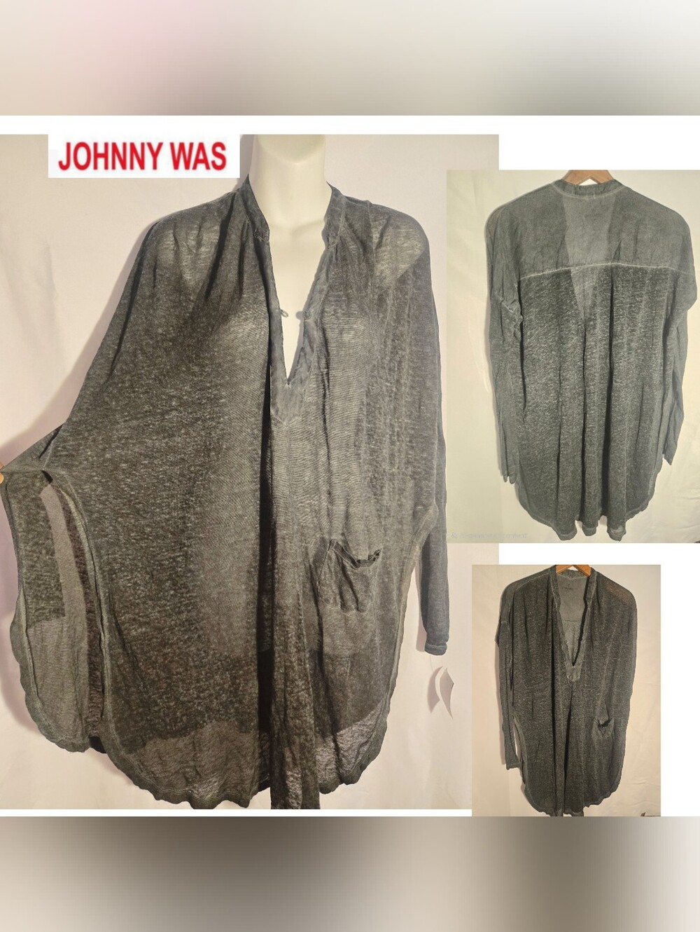 Johnny Was (Pete & Greta) 100% Linen Long Tunic top. Sz Sm. New! Deal!